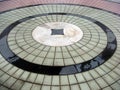 Circular block paved floor