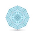 Circular blue lace pattern on white background Royalty Free Stock Photo