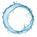 Circular blue water splash forming a ring representing unity and flow Royalty Free Stock Photo