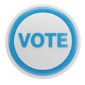 Circular Blue and White Button with the Word VOTE in Blue Letters vote voting Royalty Free Stock Photo