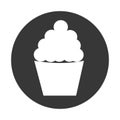 Circular border with silhouette cupcake Royalty Free Stock Photo