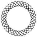 Circular Braided Line Border with Interlocking Geometric Pattern Royalty Free Stock Photo