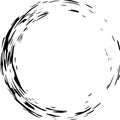 Circular brush stroke creating a dynamic, textured ring with a hand drawn aesthetic, perfect for adding a grunge or