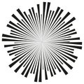 Circular burst effect. Abstract explosion rays. Radial speed lines. High energy sunburst.
