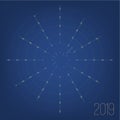 Circular calendar 2019 year. Minimal date poster