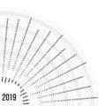 Circular calendar 2019 year. Minimal date poster