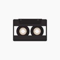 Circular cassette tape icon. Isolated on white Flat vector Royalty Free Stock Photo