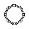 Circular Chain Link Frame - Black and White Illustration Royalty Free Stock Photo