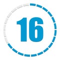 Circular chart, graph. Progress, completion, step indicator. Diagram from 1-24 sections. Segmented circle as duration, sequence,