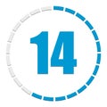Circular chart, graph. Progress, completion, step indicator. Diagram from 1-24 sections. Segmented circle as duration, sequence,