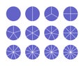 Circular chart. Round structure graph. Circle section template in grey color. Pie diagram divided into pieces