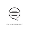 Circular Chat Bubble Icon with Text Lines Royalty Free Stock Photo