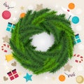 Circular Christmas wreath of pine or fir foliage Royalty Free Stock Photo