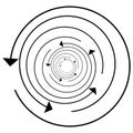 Circular, circle arrow left. Radial arrow icon, symbol. Counterclockwise rotate, twirl, twist concept element. Spin, vortex