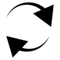 Circular, circle arrow right. Radial arrow icon, symbol. Clockwise rotate, twirl, twist concept element. Spin, vortex pointer.