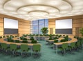 Circular classroom illustration