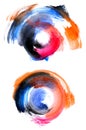 Circular and colorful watercolor shapes