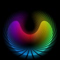 Circular colours spectrum. Gamut of viewable colours frequencies.