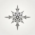 Medieval Era Shuriken: Gothic Illustration With Intricate Minimalism Royalty Free Stock Photo