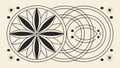 Circular compass rose geometric pattern navigation symbol vector design Generative AI Royalty Free Stock Photo