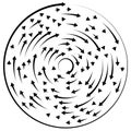 Circular concentric arrows. Cyclic, cycle arrows. Arrow element