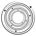 Circular concentric arrows. Cyclic, cycle arrows. Arrow element