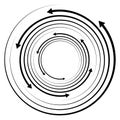 Circular concentric arrows. Cyclic, cycle arrows. Arrow element