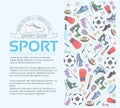 Circular concept of sports equipment background. life style tools with gym device, equipment and items. Training