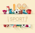 Circular concept of sports equipment sticker