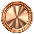 Circular Copper Plate with Smooth Brushed Texture and Reflective Surface for Elegant Table Settings and Decor Royalty Free Stock Photo