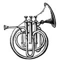 Circular Cornet, vintage illustration