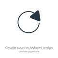Circular counterclockwise arrows icon vector. Trendy flat circular counterclockwise arrows icon from ultimate glyphicons
