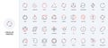 Circular and curved cycle arrows, loading upgrade bar, spin movement line icon set Royalty Free Stock Photo