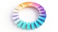 Circular 3D diagram with gradient block segments in vibrant colors