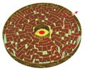 Circular 3d labyrinth with wall of brick