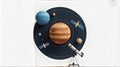 Solar system model with planets and satellites space. Royalty Free Stock Photo