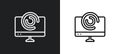 circular de outline icon in white and black colors. circular de flat vector icon from computer collection for web, mobile apps and