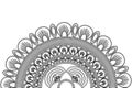 circular decorative line half mandala icon Royalty Free Stock Photo