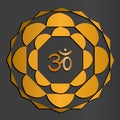 Circular decorative pattern with Hindu mantra Om Royalty Free Stock Photo