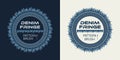 Circular denim frame. Pattern brush with fringe Royalty Free Stock Photo