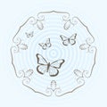 Circular design and butterflies