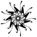 Circular design with distortion effect. Abstract monochrome elem Royalty Free Stock Photo