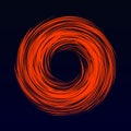 Circular design element. Abstract vector red swirl, curl, spiral on a black background Royalty Free Stock Photo