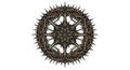 Circular design featuring an array of sharp thorn like spikes radiating Royalty Free Stock Photo
