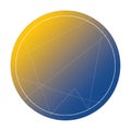 Circular design featuring a gradient transitioning from yellow to blue. White geometric Royalty Free Stock Photo
