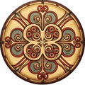 Circular design featuring intricate Celtic-inspired motifs. The pattern includes Royalty Free Stock Photo