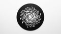 Circular design featuring an intricate swirling pattern of stylized leaves Royalty Free Stock Photo