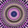 A circular design with intricate interlocking shapes in shades of pink and purple1, Generative AI