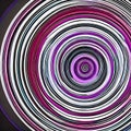 A circular design with intricate interlocking shapes in shades of purple and pink1, Generative AI