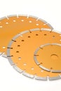 Circular diamond saw blades for stone isolated on Royalty Free Stock Photo